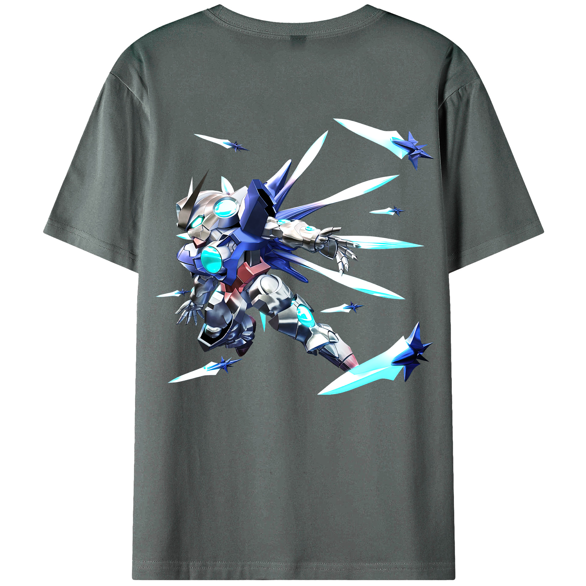 （画像用） 機動戦士ガンダム Mobile Suit Gundam 綿100％ メンズ半袖Tシャツ（バックプリント） 通気性